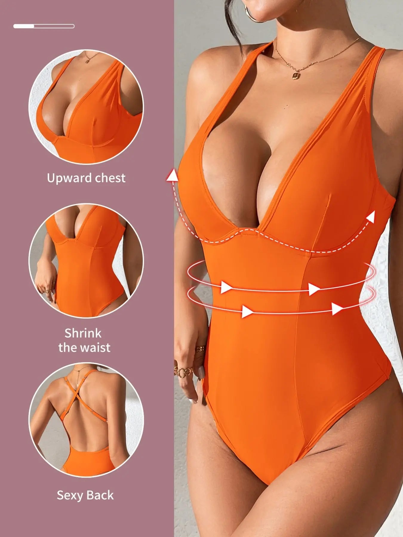 SELUNİA Women'S Solid Color Open-Bust Sexy Shapewear Bodysuit, Tummy-Control Butt-Lifting High-Waisted Shaper, Compression Underwear for Daily Wear